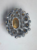 **1950s Sapphire Crystal Dome Edwardian Style Brooch Vintage Brooch Authentic Vintage 