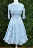 1950s Silk Brocade Dress & Bolero Jacket Vintage Set Authentic Vintage 