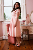 *1950s Silk Brocade Roses Rhinestone Party Dress Vintage Dress Authentic Vintage Faye Pink 