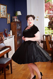 1950s Velvet & Taffeta Prom Cocktail Dress Vintage Dress Authentic Vintage Faye Black 