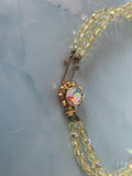 1950s Yellow Aurora Borealis Double Strand Crystal Necklace Vintage Necklace Authentic Vintage 
