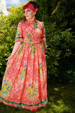 1960s Designer Leshgold Pre Silk Floral Maxi Dress Vintage Dress Authentic Vintage 