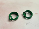#1960s Green Enamel Small Hoop Clip Earrings Vintage Earrings Authentic Vintage Green One SIze 