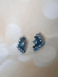 *1960s Large Blue Rhinestone Clip Earrings Vintage Earrings Authentic Vintage 