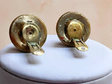 1960s Marble Dome Half Sphere Clip Earrings Vintage Earrings Authentic Vintage 