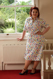**1960s Margaret Smith Floral Shirt Dress Vintage Dress Authentic Vintage Grace Multi 