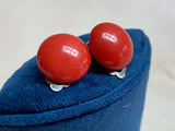 1960s Orange Button Lucite Clip Earrings Vintage Earrings Authentic Vintage 