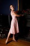 **1960s Pin Dot Daisy Day Dress Vintage Sun Dress Authentic Vintage 