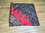 **1960s Pure Silk Paisley Pattern Scarf Vintage Scarf Authentic Vintage Red One Size 