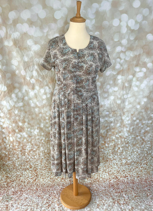 1960s Shelton Stroller Rayon House Dress with Pockets Vintage Day Dress Authentic Vintage Brown Faye 