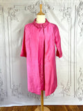 1960s Silk Dupion Beaded Shirt Dress and Matching Coat Vintage Set Authentic Vintage 