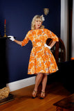 1960s St Michael (M&S) Poppy Cotton Day Dress Vintage Dress Authentic Vintage Clara Orange 