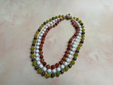 **1960s Three Strand Beaded Necklace Vintage Necklace Authentic Vintage 
