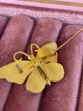 1970s Crystal Chip Butterfly Brooch Vintage Brooch Authentic Vintage 