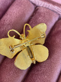 1970s Crystal Chip Butterfly Brooch Vintage Brooch Authentic Vintage 