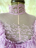 **1970s Does Edwardian High Neck Lace Maxi Dress Vintage Dress Authentic Vintage 