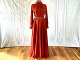 1970s Glamourous Berkertex Rust Maxi Dress Vintage Maxi Dress Authentic Vintage 