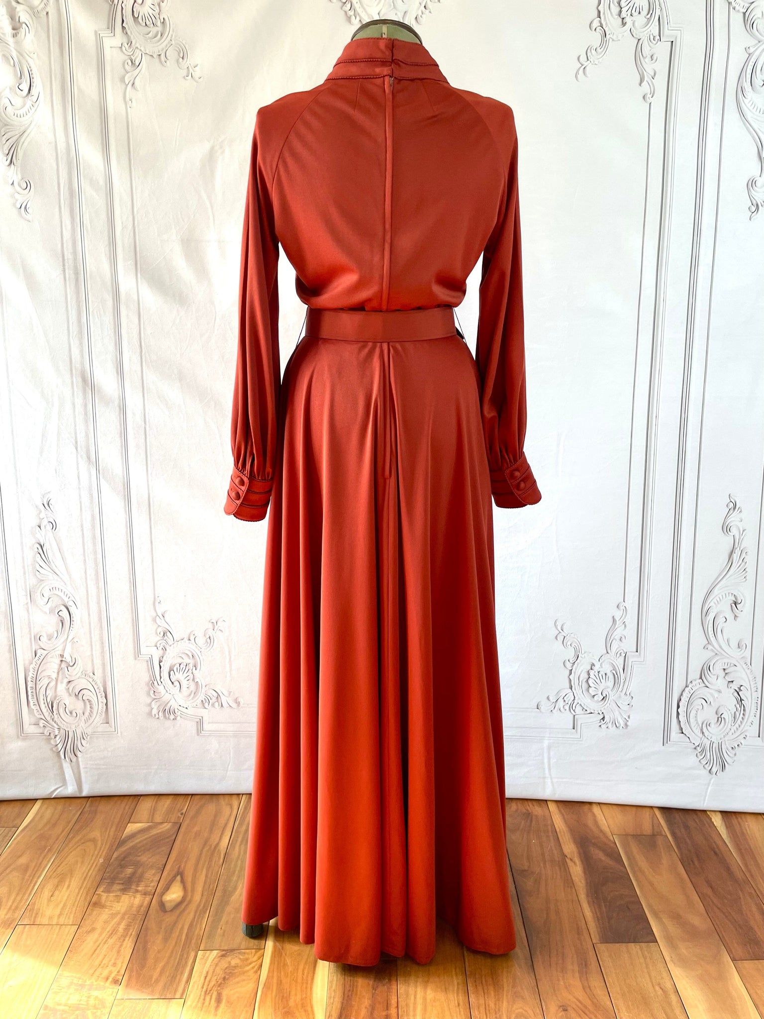 1970s Glamourous Berkertex Rust Maxi Dress – Voluptuous Vintage 1970s Glamourous Berkertex Rust Maxi Dress – Voluptuous Vintage