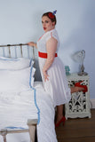 **1970s Janique Sunray Pleat Heart Print Dress Vintage Dress Authentic Vintage 