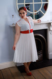 **1970s Janique Sunray Pleat Heart Print Dress Vintage Dress Authentic Vintage 