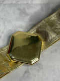 #1970s Metallic Gold Statement Disco Belt Vintage Belt Authentic Vintage Gold Large 