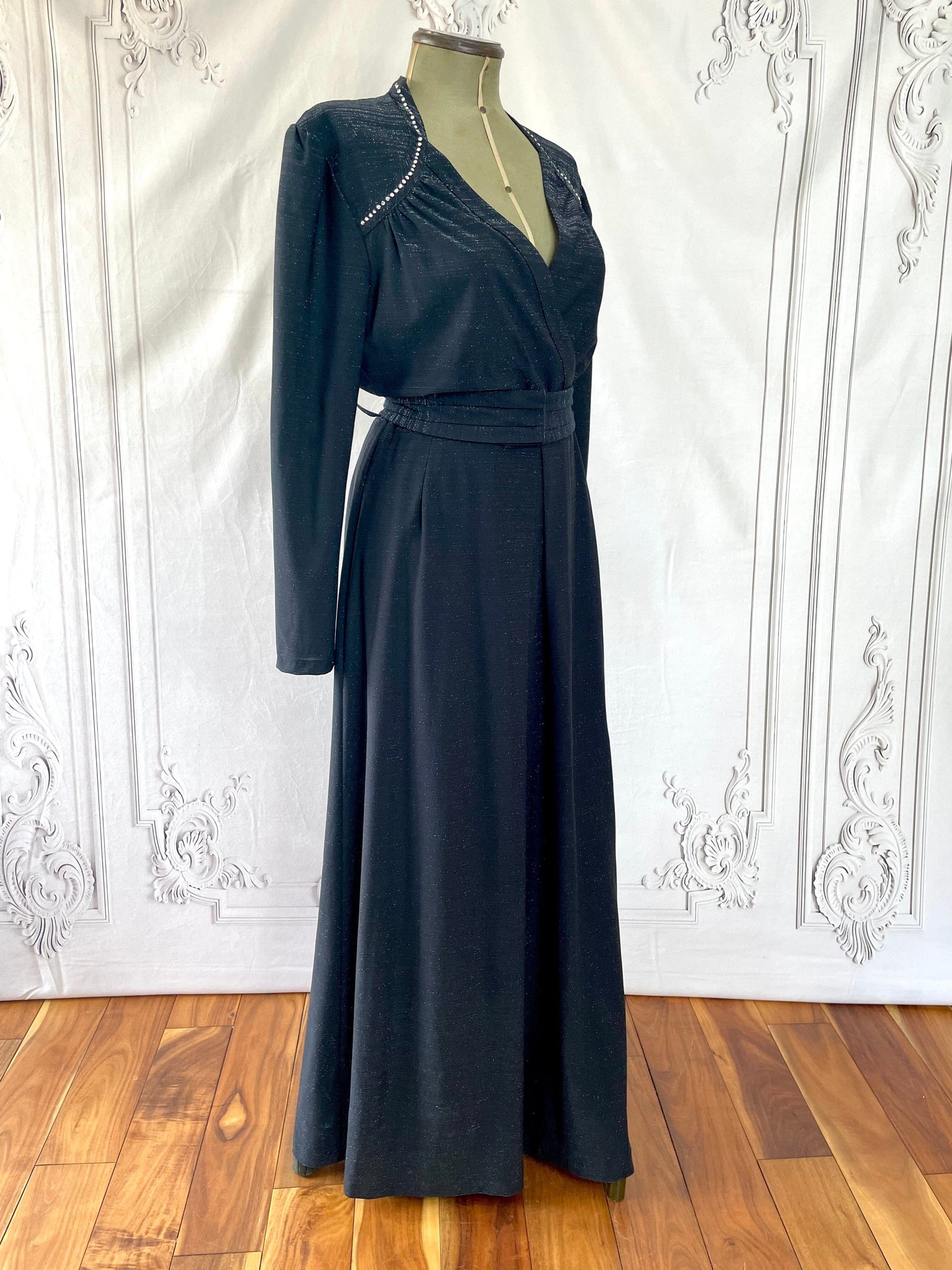 1970s Sparkle Diamante Peggy Lane Maxi Evening Gown Voluptuous Vintage 1970s Sparkle Diamante Peggy Lane Maxi Evening Gown Voluptuous Vintage