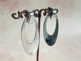 1970s Vintage Monet Silver Door Knocker Clip Earrings Vintage Earrings Authentic Vintage 