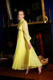1970s Yellow Ballroom Blitz Beaded Gown Vintage Dress Authentic Vintage 