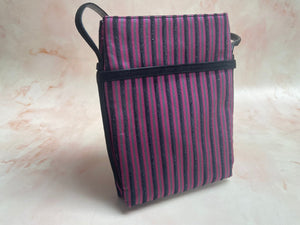 **1980s Ballys Shimmer Stripe Hand Bag Vintage Bag Authentic Vintage One Size Purple 