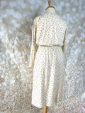 1980s German Ditsy Print Tiffany Angora Knit Dress Vintage Day Dress Authentic Vintage 