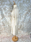 1980s German Ditsy Print Tiffany Angora Knit Dress Vintage Day Dress Authentic Vintage 