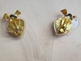 1980s Heart & Bow Clip Earrings Vintage Earrings Authentic Vintage 