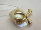 1980s Heart & Bow Clip Earrings Vintage Earrings Authentic Vintage Pearl One Size 