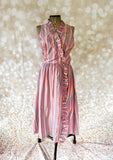 **1980s Pastel Rainbow Candy Stripe Dress Vintage Dress Authentic Vintage 