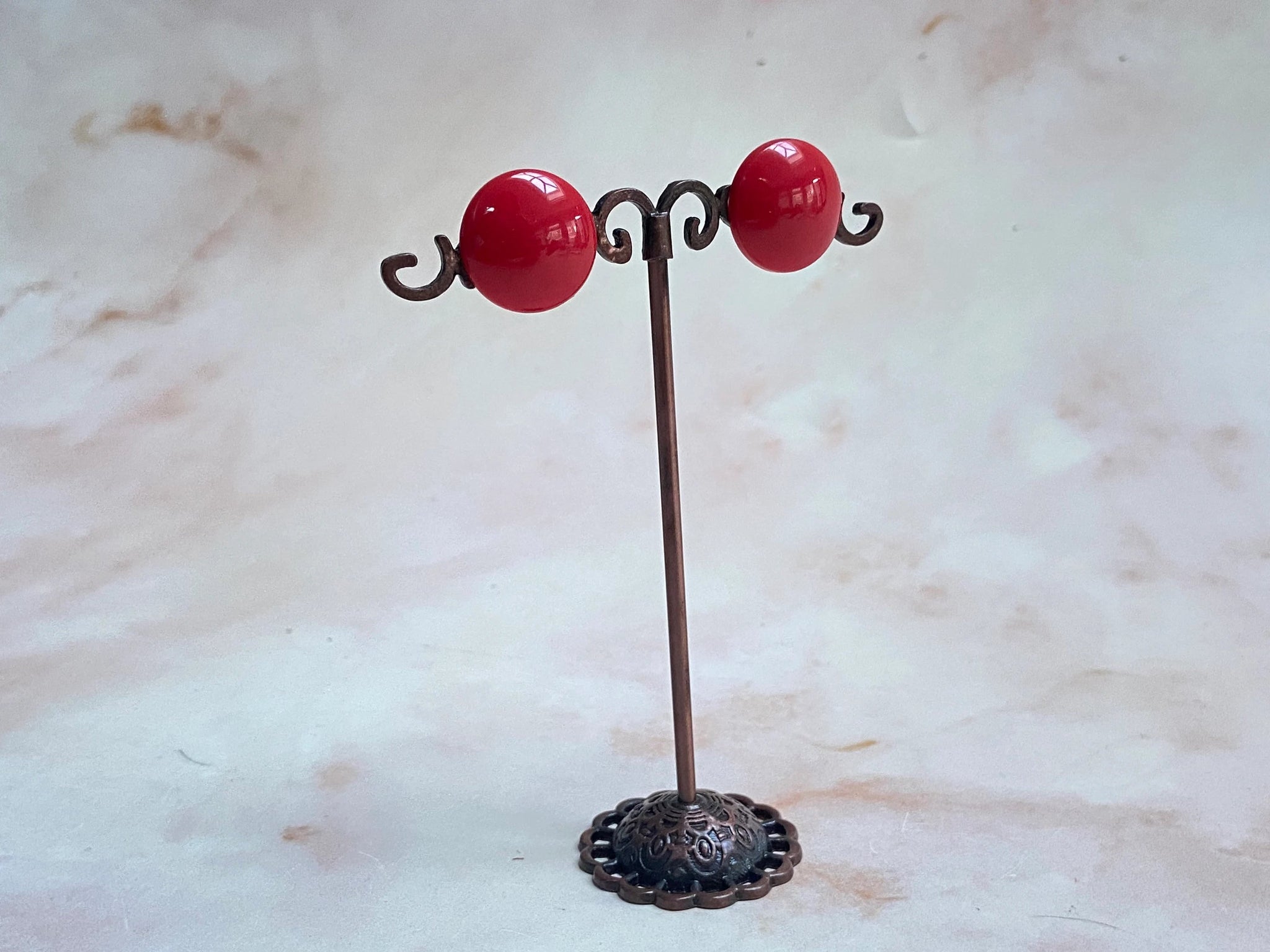 Red sales plastic earrings