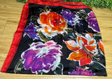 **1980s Shadow Stripe Floral Large Scarf Shawl Vintage Scarf Authentic Vintage 