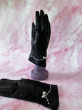 **1990s does 1940s Silk Lined Leather Gloves Voluptuous Vintage 