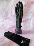 **1990s does 1940s Silk Lined Leather Gloves Voluptuous Vintage 