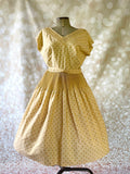 40s Polkadot Plisse Pleat Patio Dress PT004 Vintage Dress Authentic Vintage 