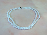 50s Does 20s Extra Long Single Strand White Milk Glass Bead Necklace Vintage Necklace Authentic Vintage 