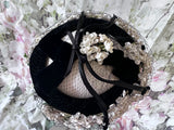 *60s Hydrangea Velvet Ring Hat Vintage Hat Authentic Vintage 
