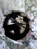 *60s Hydrangea Velvet Ring Hat Vintage Hat Authentic Vintage 