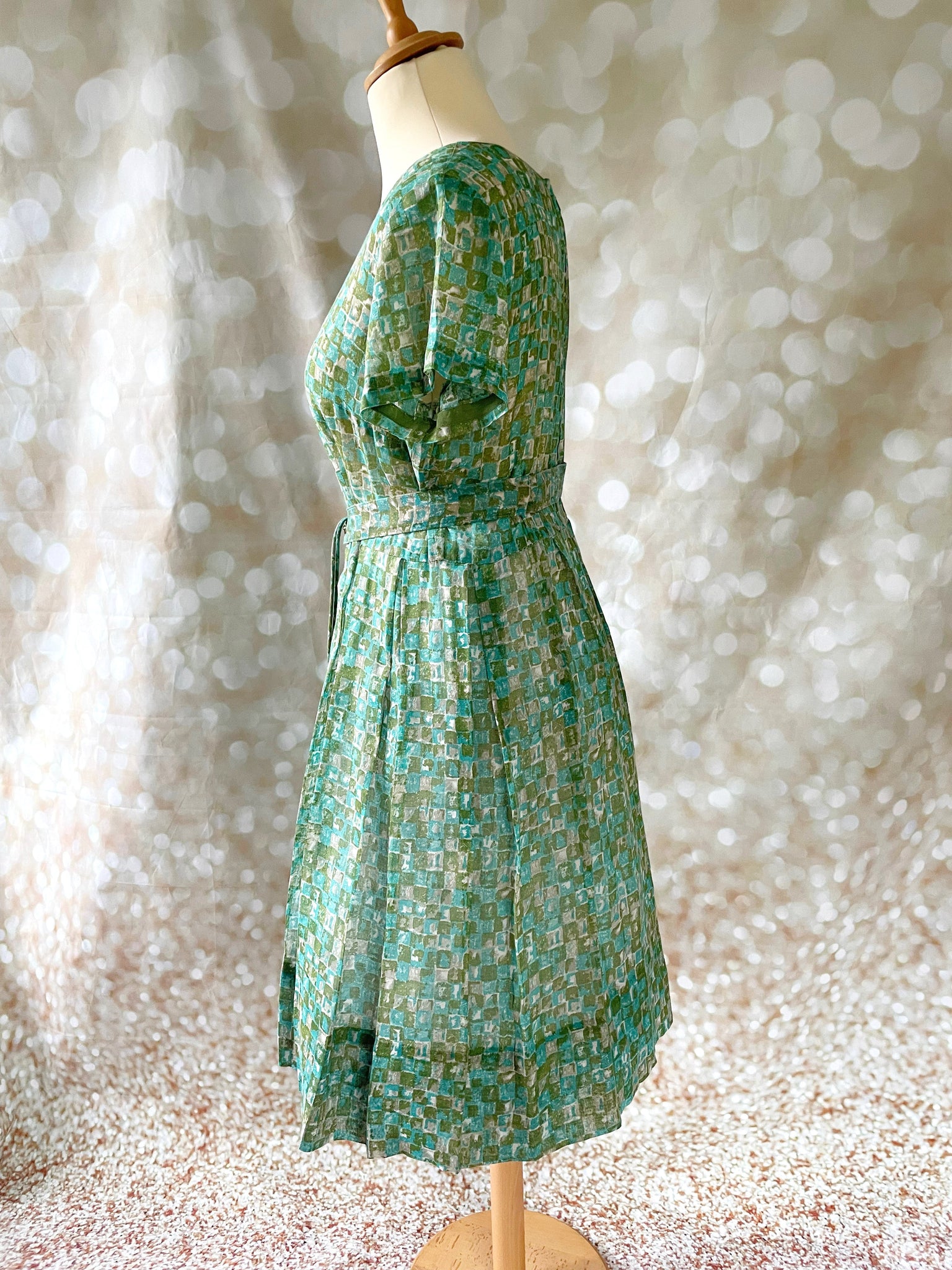 vintage sheer dress 1960s Mosaic Sheer Dress – Voluptuous Vintage