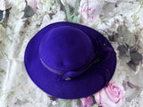 *60s Sylvia Felt Hat with Feather Crystal Detail Voluptuous Vintage 