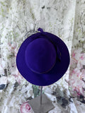 *60s Sylvia Felt Hat with Feather Crystal Detail Voluptuous Vintage 