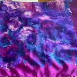70s Purple water colour silk blend large scarf SF084 Vintage Scarf Authentic Vintage 