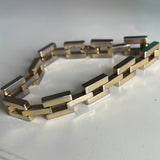80s Heavy Chain link Gold Tone Bracelet J904 Voluptuous Vintage 