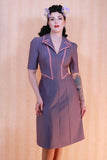 The fabulous Agnefrid Dress in Shot Purple / Bette by Daisy Dapper at Voluptuous Vintage