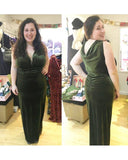 The fabulous Athena Velvet Gown in  by Heart Of Haute at Voluptuous Vintage