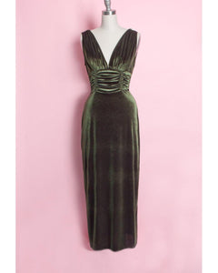 The fabulous Athena Velvet Gown in Black / Bette by Heart Of Haute at Voluptuous Vintage